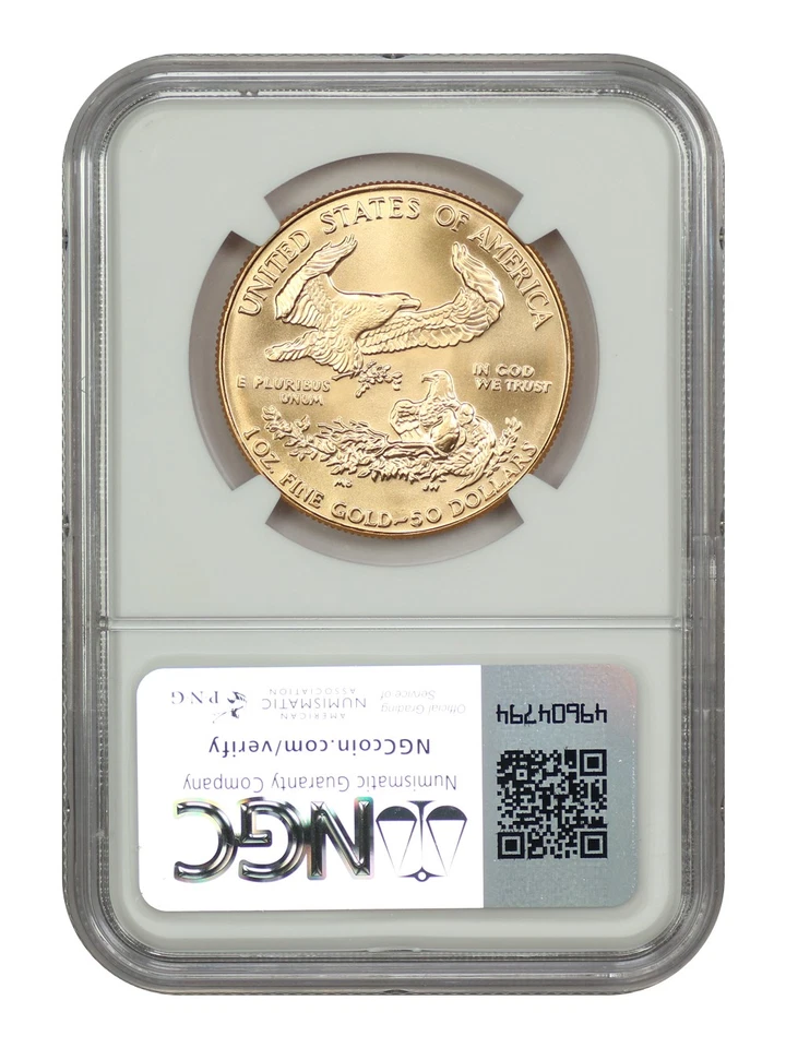 1990 $50 Gold Eagle NGC MS70 - $50 Gold Eagles - Imagem 2 de 4