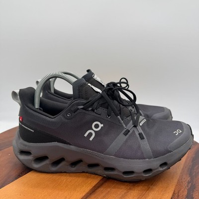 On Cloud Cloudsurfer Trail Shoes Womens 10 Black Running Athletic Sneakers