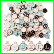 104PCS Letter Charms for Jewelry Making - Double Sided Alphabet Charms for Ne...