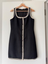 Elie Tahari Tweed Sleeveless Black Dress US Size Small in Excellent condition