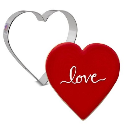 Ann Clark Extra Large Heart Valentine Cookie Cutter, 5'' Made in USA 5'', Silver 