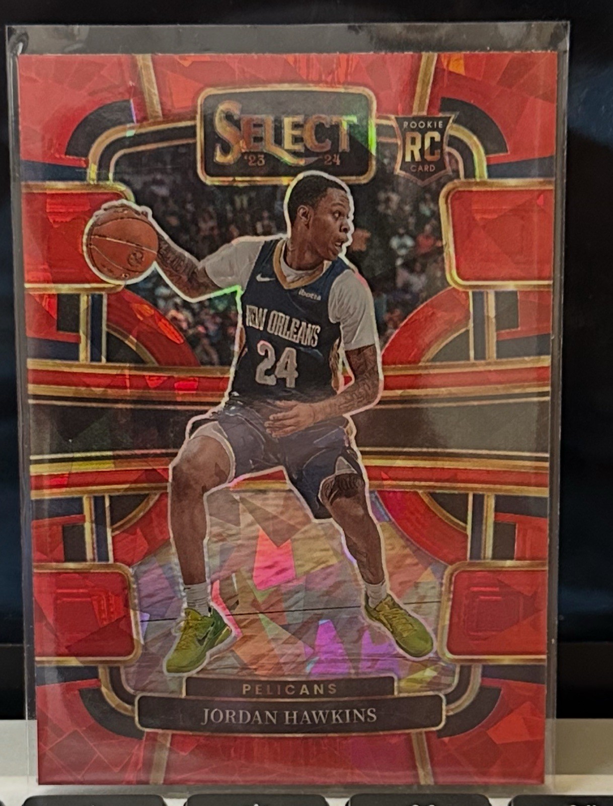 2023-24 Panini Select - Concourse Jordan Hawkins #72 Red Cracked Ice Prizm (RC)