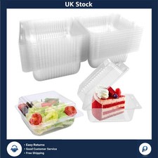 50 Eco-Friendly Individual Cake Boxes - Sturdy Stackable Plastic Design