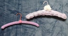 Vintage Lot of 2 Purple Hand Crocheted Knit Yarn Hangers