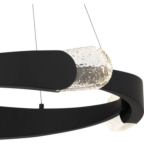 Quoizel PCSAF2824 Saffron 24"W LED Abstract Ring Chandelier - Black - Picture 5 of 8