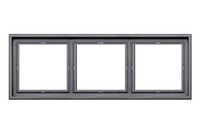 Liregus Modern 3-Fach Rahmen Kunststoff Matt Schwarz K14-445-03.M/BM BL