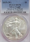 2015-(W) $1 American Silver Eagle PCGS MS70 Struck At West Point