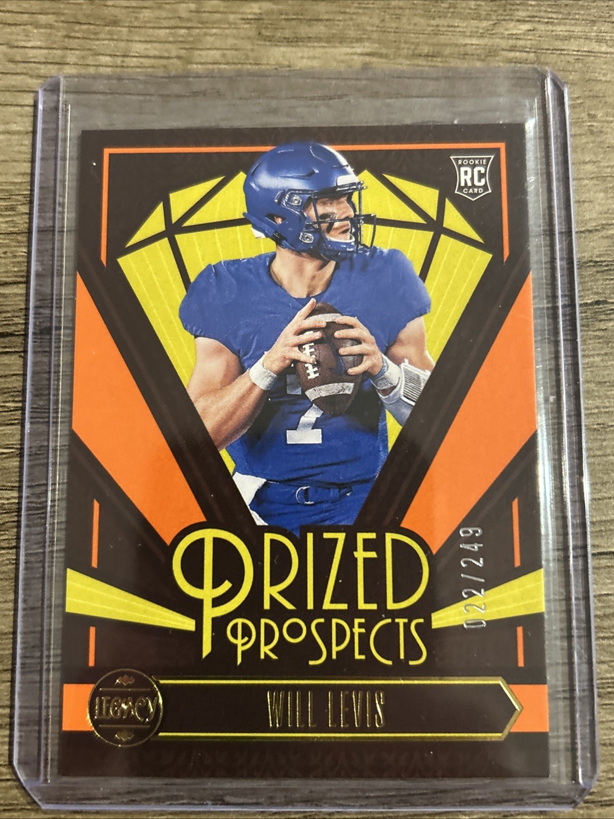 Will Levis Panini Legacy Prized Prospects #PP24 Orange