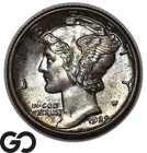 1929-S Mercury Dime, Strong Bands, Beauty Gem BU++, Original Album Toner