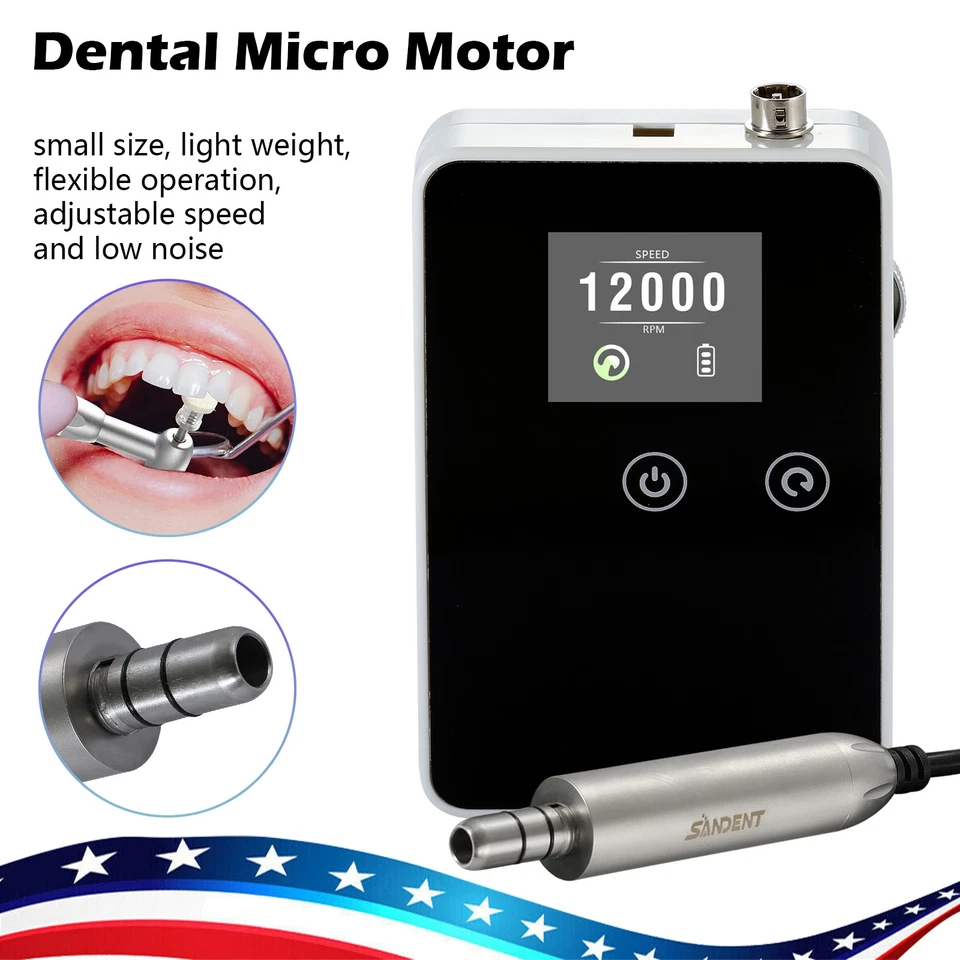 Unidad de pulido micromotor eléctrico de laboratorio dental 35 k rpm motor tipo E pieza de mano Foto 4 de 4