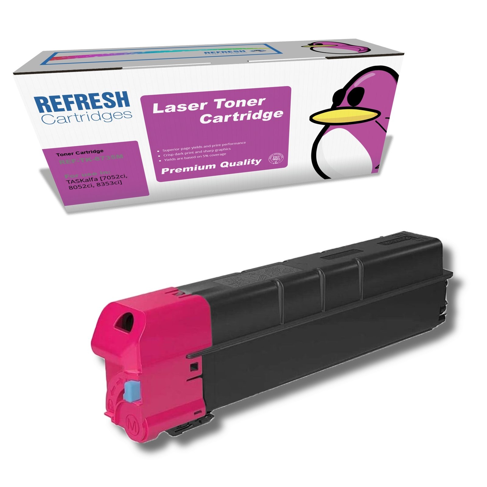 Refresh Cartridges Magenta TK-8735M Toner Compatible With Kyocera Printers