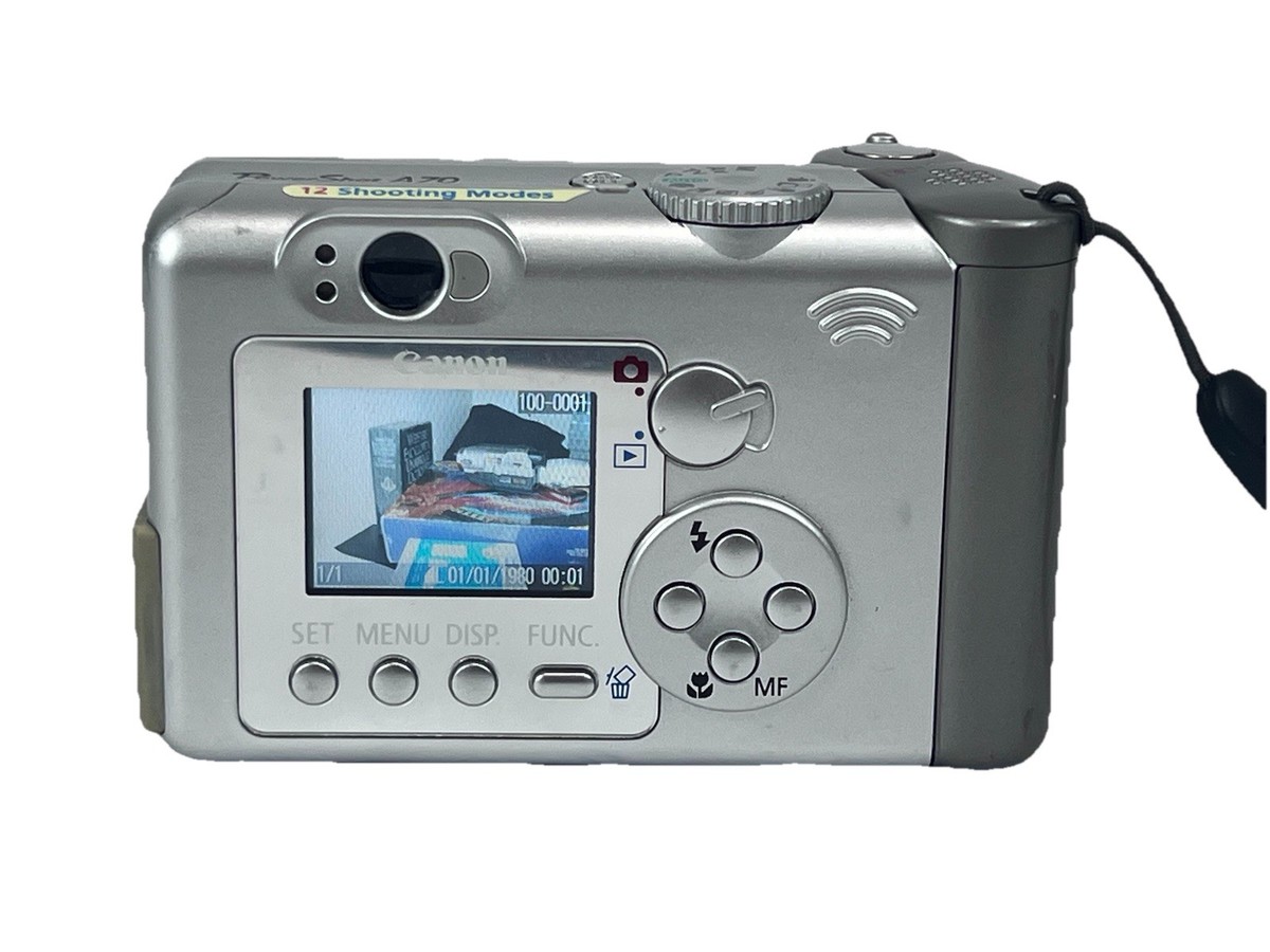 Canon Power Shot A70 Digital Camera 3.2MP Silver with Memory Card