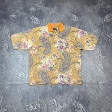 Vintage 90s Hugo Boss Floral Retro Polo Preppy Style Size XL
