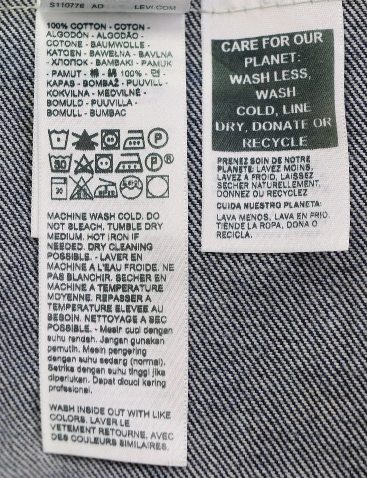 Levi's Type 1 Denim Jacket Selvedge Trucker 100% Cotton Men's Size M One Premium