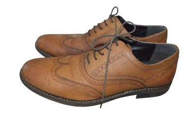 Red Tape English Tan LTH Wing Leather Brogues Dress Shoes Men's Size 12 Classic
