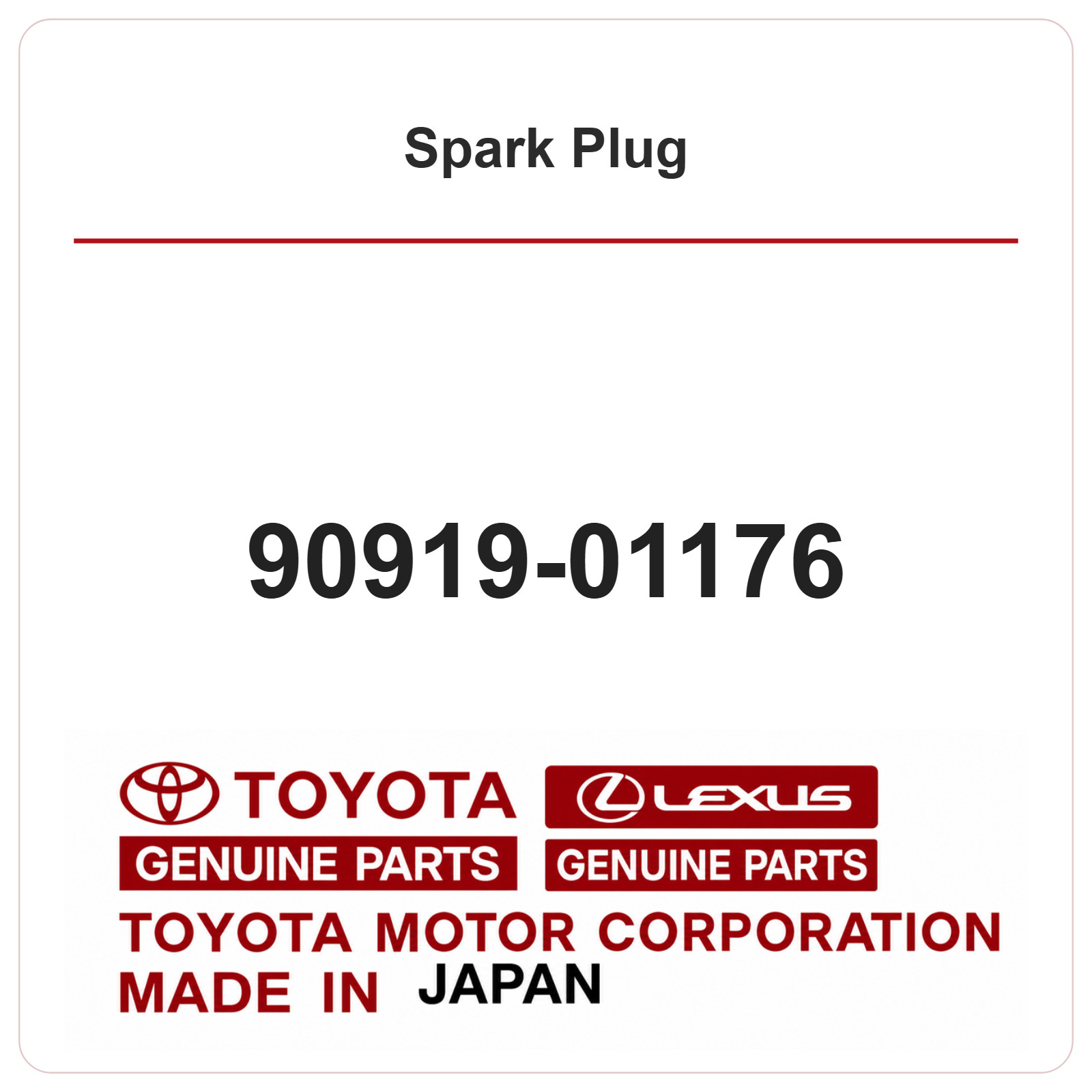 Toyota Genuine 90919-01176 Spark Plug