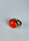 Jamie Joseph Red Coral Ring with Bezel Diamond In Sterling Silver Size 7 — photo 5