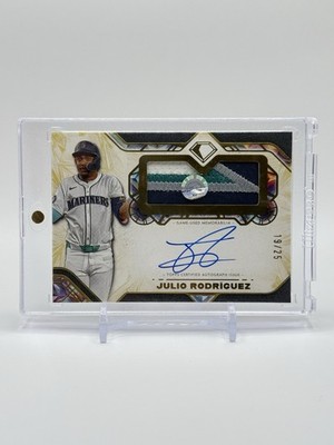 Julio Rodriguez 2025 Topps Diamond Icons Auto Jumbo Patch /25 Game Used AJP-JRO