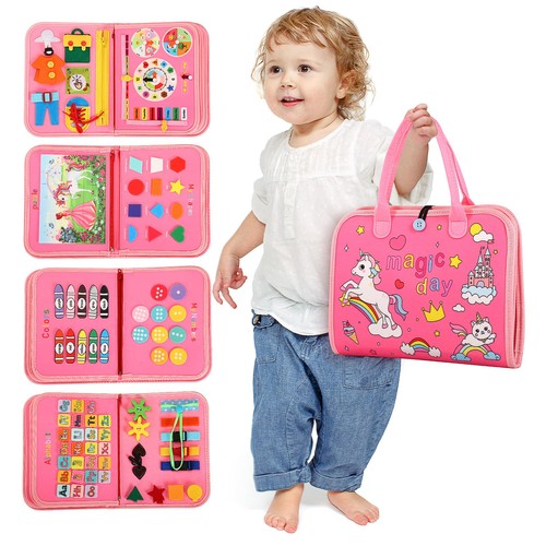 Toddler Busy Board,Busy Book Montessori Toys,Toys for 3 Year Old Girl Birthda...