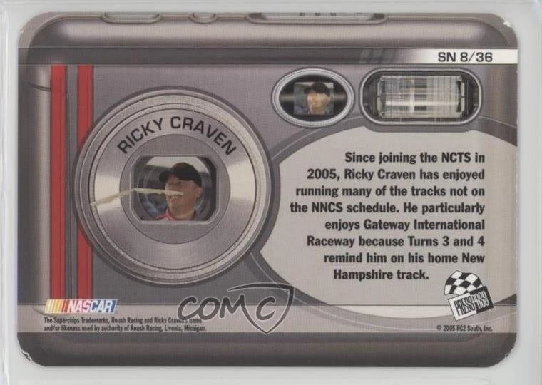 2006 Press Pass Snapshots Ricky Craven #SN8 - Image 2 of 2