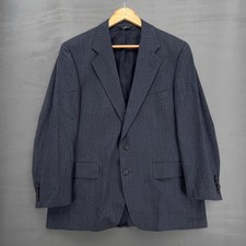 Vintage Polo Ralph Lauren University Club Blazer Gray Herringbone Wool USA 42R