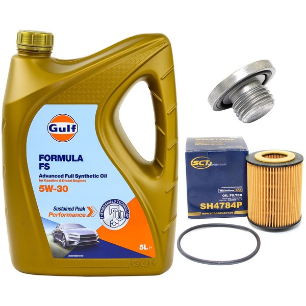 MotoröL Filter Set 5W-30 5 Liter + ÖLablassschraube FüR Opel Vectra B Astra G-image