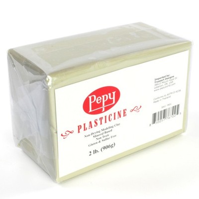 Pepy Reusable and Non-Drying Oil-Based Plasticine Modeling Clay, Cream, 2 Pou...