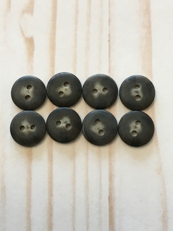 Black & grey round buttons-1/2”- set of 6