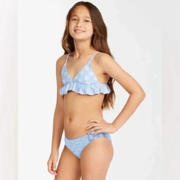Billabong L25626 Niñas Dulce Azul Donde Volar Tri Juego de Natación de Dos Piezas Talla 8 Foto 2 de 4
