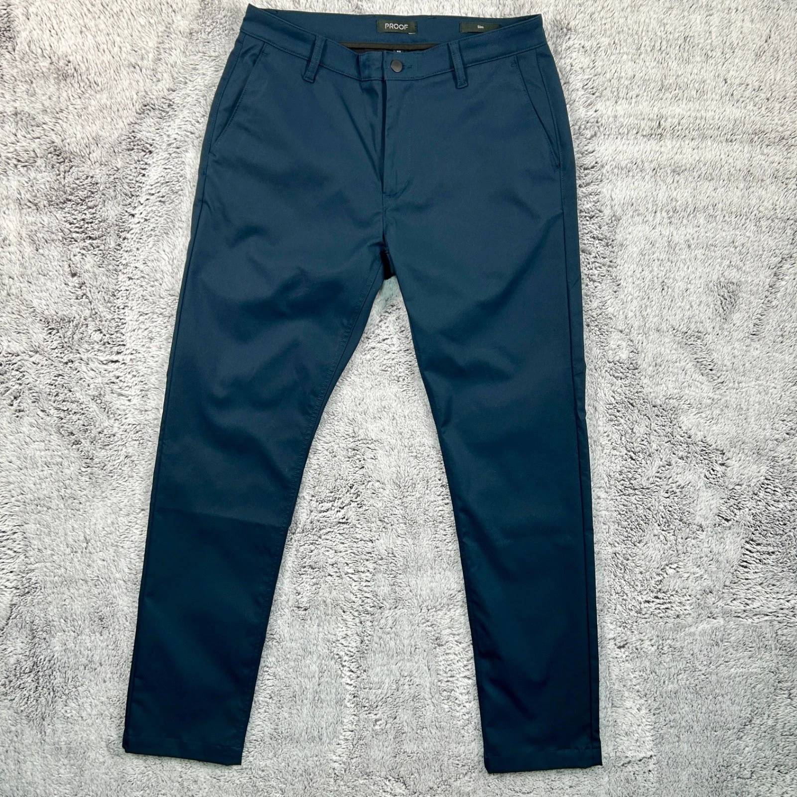 PROOF Pants Chino Tech Performance Nomad Slim Mens Blue 34x32 Stretch Golf Work