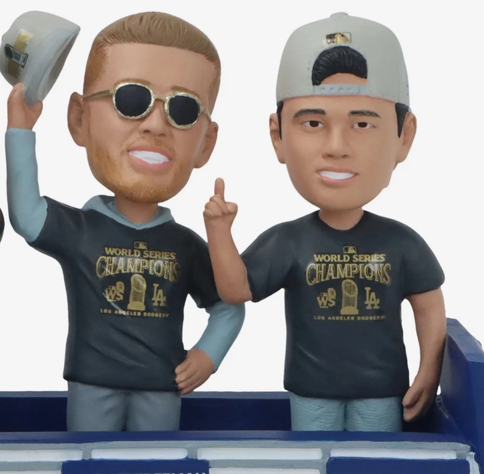 Autobús de Desfile de Campeones de la Serie Mundial de los Dodgers de Los Ángeles Escena de Bobblehead FOCO NUEVO Foto 3 de 4