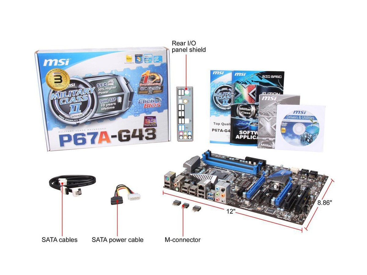 P67a G43 B3 Msi P67a MSI P67A-G43 (B3) LGA 1155 ATX Intel Motherboard