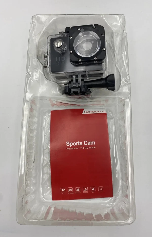 Cámara Deportiva Impermeable 1080p 30m Accesorios Incluidos Negra Subacuática Nueva Foto 3 de 4