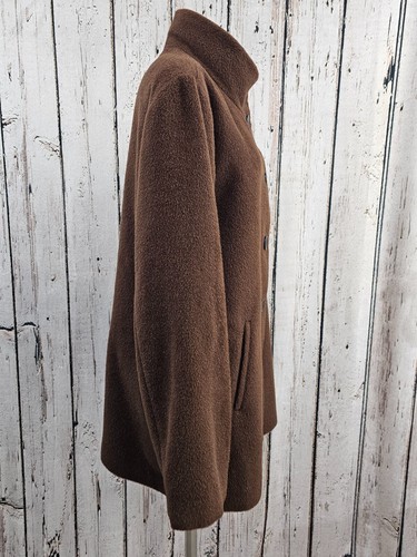 KSD Women's L Eileen Fisher Alpaca Wool Button Down Overcoat Winter Jacket EUC - Picture 4 of 9