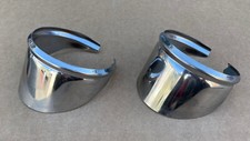 Pair Of Polished Stainless Steel Mirror Visors Only New Hot Rat Rod
