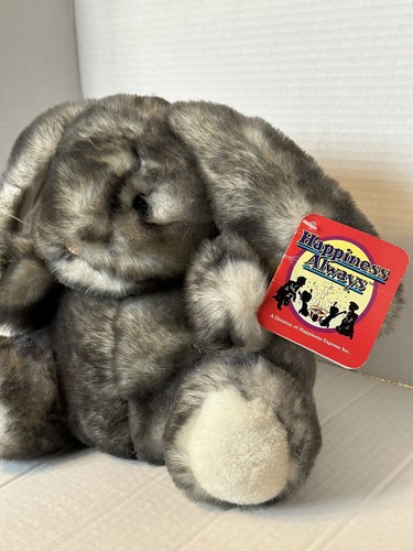 Marioneta de mano Happiness Always Jake The Bunny gris cuerpo completo 1995 con etiquetas originales - Imagen 4 de 16
