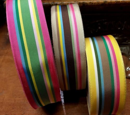 vintage grosgrain ribbon rayon 1 3/8" trim 1yd made in France - Picture 1 of 6