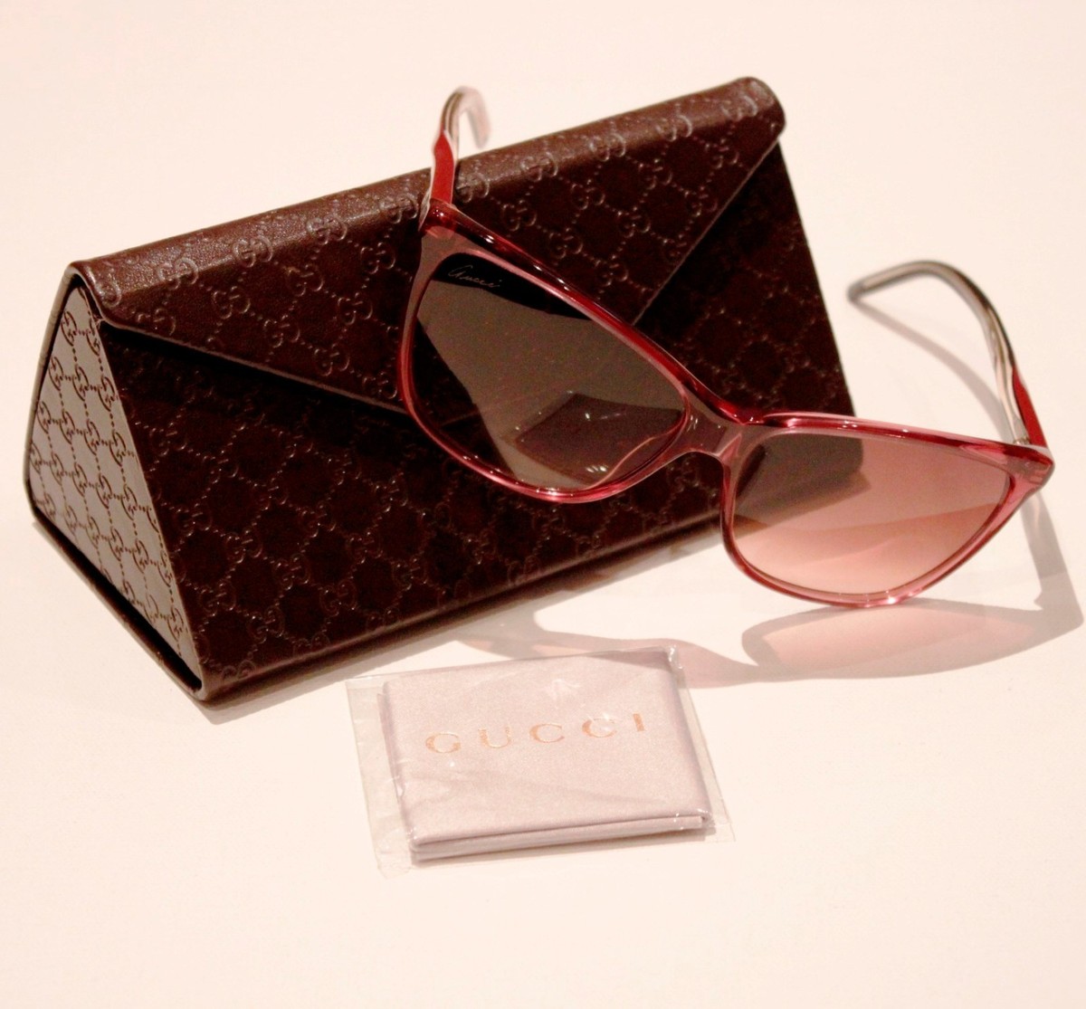GUCCI Burgundy Rectangular SUNGLASSES GG 3640/S OWQ/D8  display picture 2