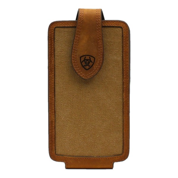 Ariat Phone Case Holder Leather Canvas Logo Tan A0602008 for sale