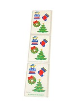 Vintage Holiday Stickers Sheet Featuring Festive Designs  Colors Tree Stocking