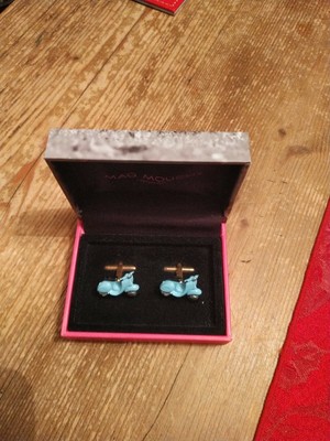 Blue Scooter Cufflinks by Mag Mouch Sophos MAG_CU0128