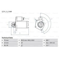 Bosch Anlasser Starter 1.1Kw FüR Ford KA Fiesta V 0 986 020 900