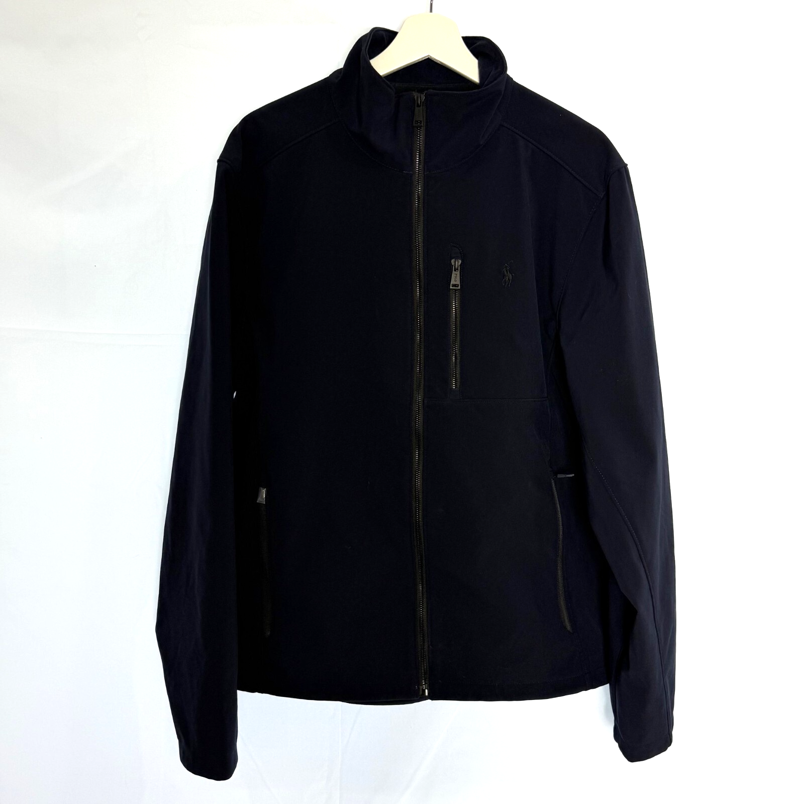 Polo Ralph Lauren giacca uomo grande blu navy scuro full zip foderata logo pony