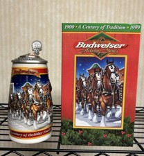 Budweiser 1999 Lidded Holiday Stein Signature Series "A Century Of Tradition"