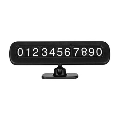 Black Rotatable Temporary Parking Plate Phone Number Notice Card Hidden Style