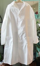 Artex Medical Unisex L/S Lab Coat Snaps 3 Pocket 43" Length Size 2X White