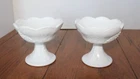 Vintage Indiana Glass Harvest Grape Milk Glass Candle Holders 4" Set of 2