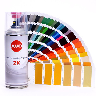 6x Autolack 2K Sprühdose RAL 9005 Schwarz Matt Spraydose AVO E0224-6 4251914403395