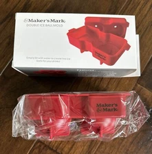 MAKER'S MARK Bourbon Ice Cube Ball Sphere Tray Silicone Mold - NEW!