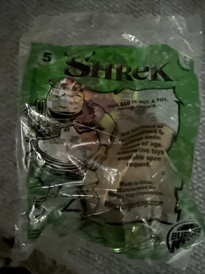 Burger King 2001 Shrek Lote de 4 Juguetes Happy Meal #4,5,9,10 Llavero Nuevo Burro Foto 4 de 4